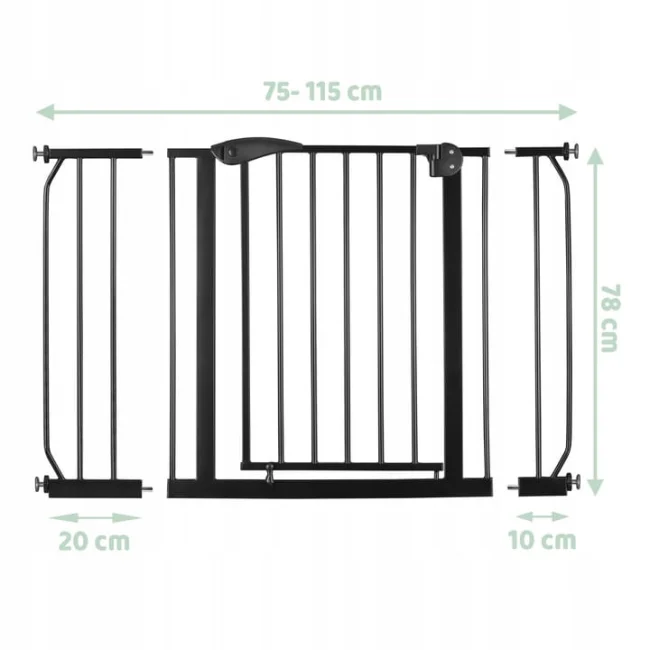 Bariera zabezpieczajaca dla dzieci  rozporowa  czarna 75-115 cm.jpg