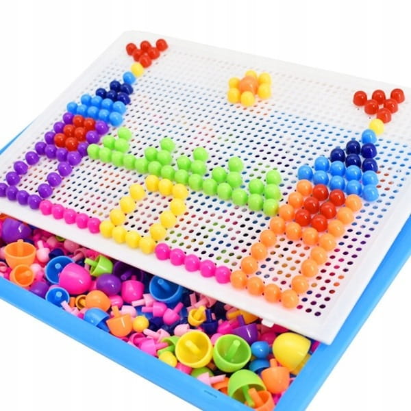 Puzzle 3d układanka Montessori pinezki grzybki gra edukacyjna dla dzieci dziewczynki chłopca 296el Lt274 twojadzidzia3