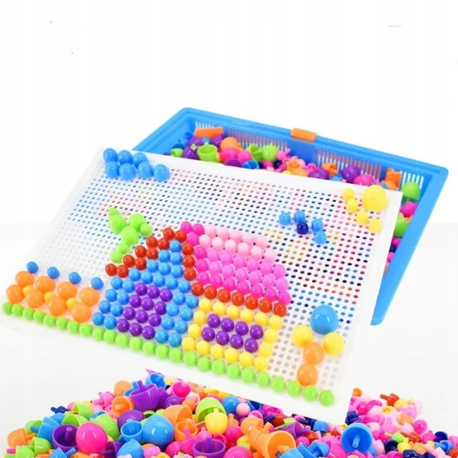 Puzzle 3d układanka Montessori pinezki grzybki gra edukacyjna dla dzieci dziewczynki chłopca 296el Lt274 twojadzidzia2