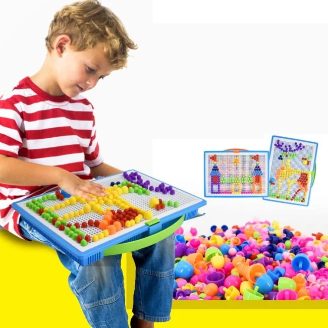 Puzzle 3d układanka Montessori pinezki grzybki gra edukacyjna dla dzieci dziewczynki chłopca 296el Lt274 twojadzidzia