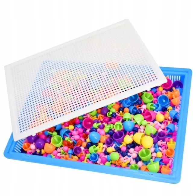 Puzzle 3d układanka Montessori pinezki grzybki gra edukacyjna dla dzieci dziewczynki chłopca 296el Lt274 twojadzidzia4