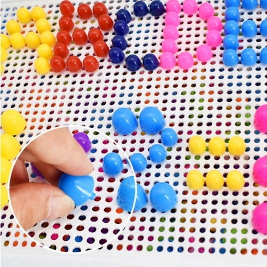 Puzzle 3d układanka Montessori pinezki grzybki DIY gra edukacyjna dla dzieci dziewczynki chłopca 296el Lt274 twojadzidzia7