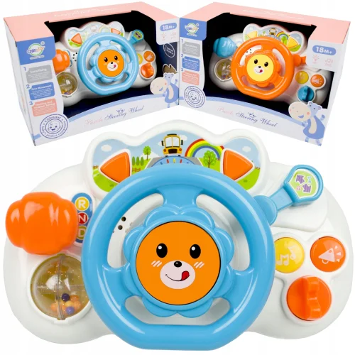 Interaktywna kierownica dla malucha do zabawy dla dzieci świeci gra zabawka do wózka