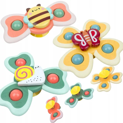 LT502 ZESTAW 3 SPINNERÓW DO ZABAWY SPINNER Z PRZYSSAWKĄ IDEALNE W PODRÓŻY
