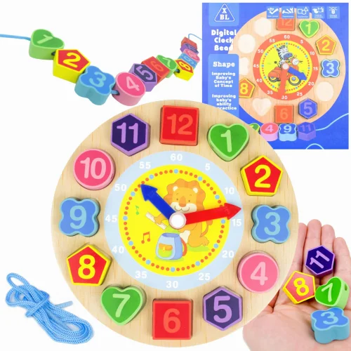 302 SORTER DREWNIANY ZEGAR KORALIKI DO NAWLEKANIA