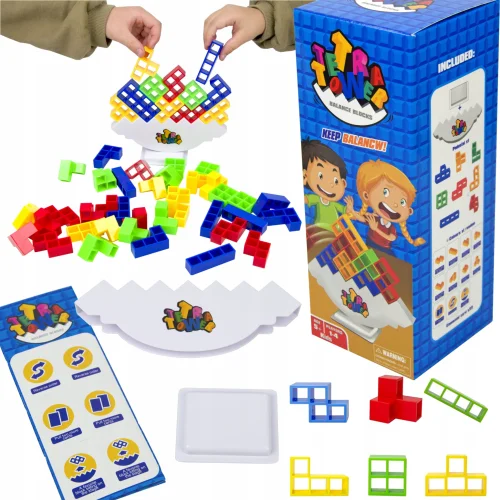 Gra tetris układanka gra logiczna balansujące klocki kreatywne wieża 48 el