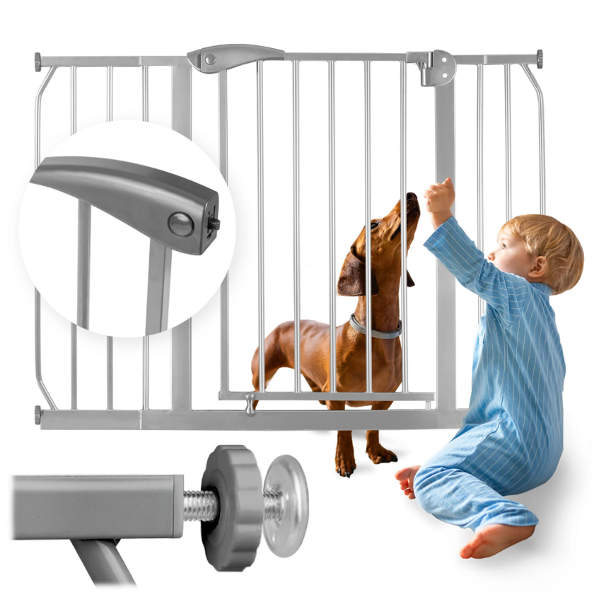 Barierka zabezpieczająca rozporowa barierka na schody dla dzieci 75-115 cm szara