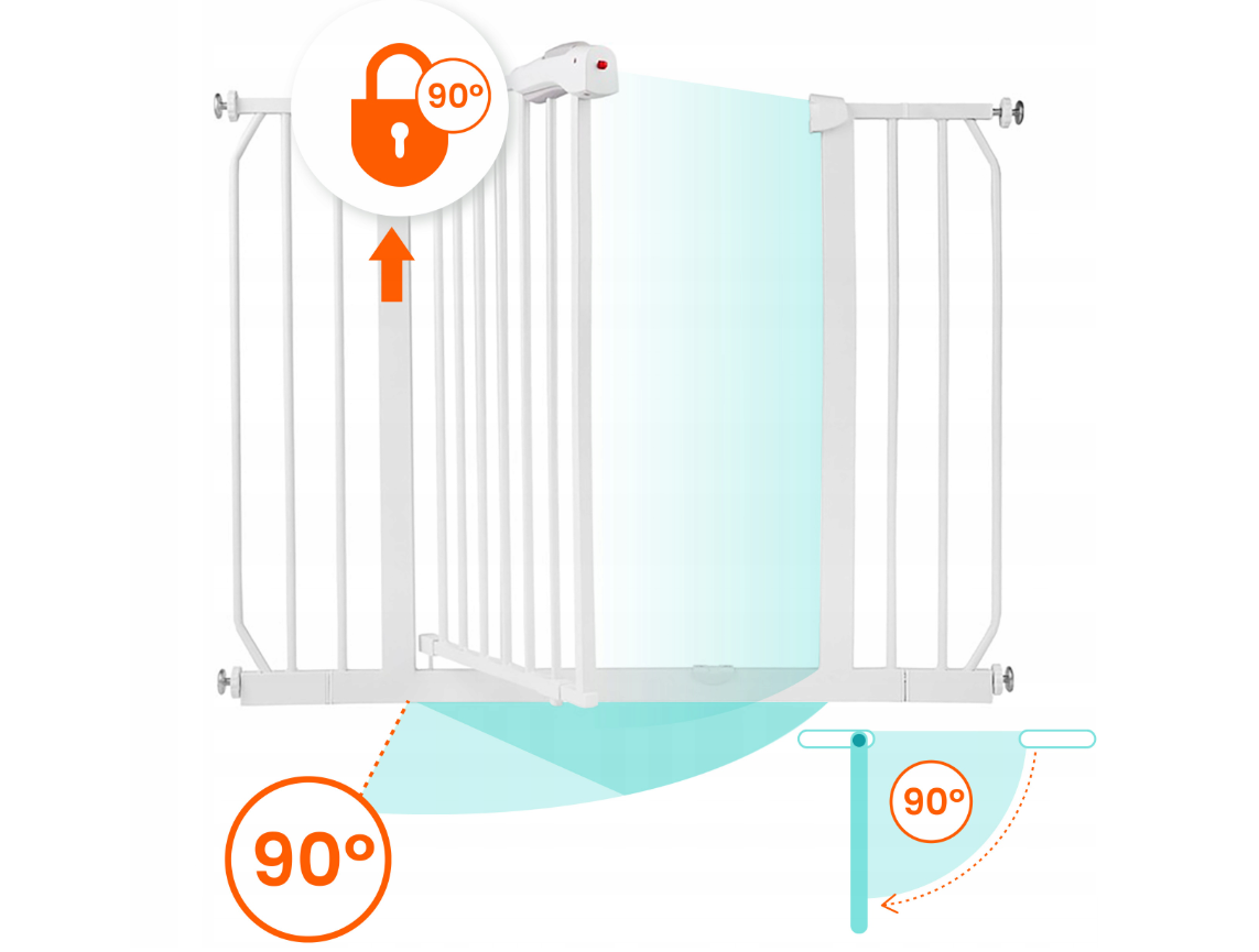 Bramka zabezpieczająca rozporowa barierka na schody biała 75-105cm