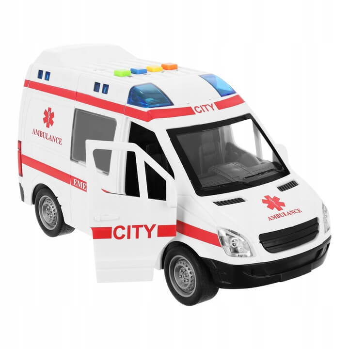 auto ambulans pogotowie ratunkowe karetka otwierane drzwi swiatlo dzwieki Lt139