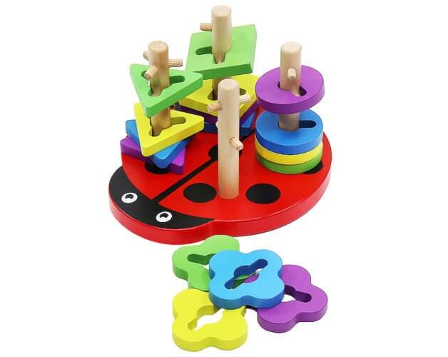 drewniana bierdonka układanka montessori sorter Lt337 