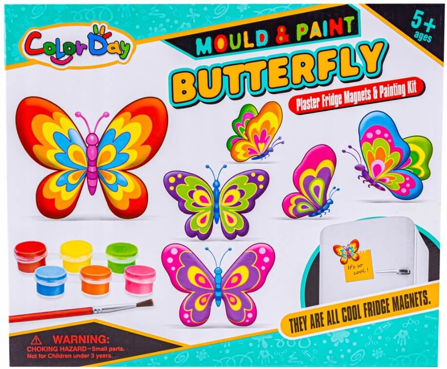 magnesy gipsowe na lodówkę diy motylki motyl Lt384